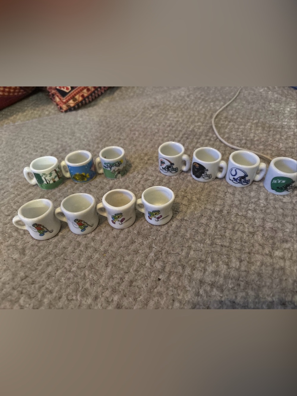 Vintage Mini Ceramic Mug Lot 11 NFL Football Golf Animal Miniature Cups